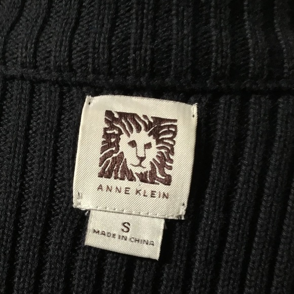 Vintage Anne Klein Black Faux Fur Vest w/Knit Sweater Back-IMMACULATE!! - Picture 5 of 11